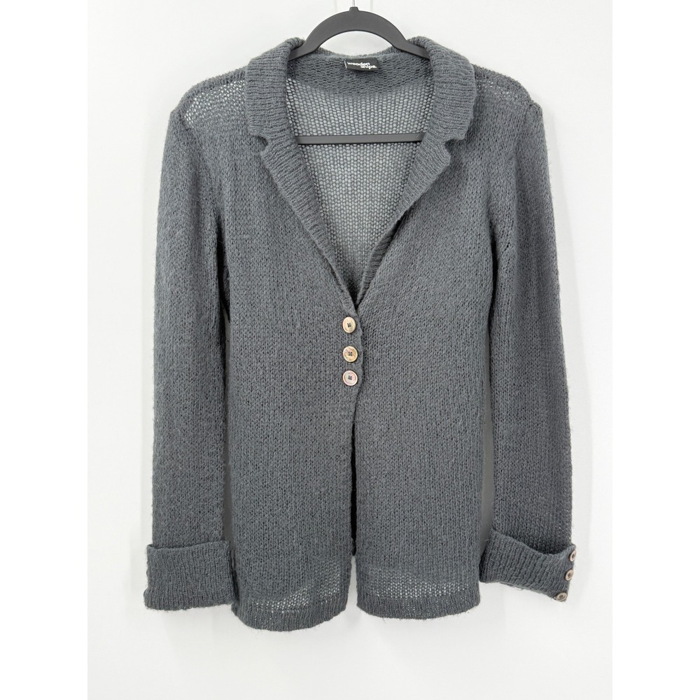Wooden Ships Cardigan Sweater Womens S/M Mohair Wool Minimalist Academia preppy